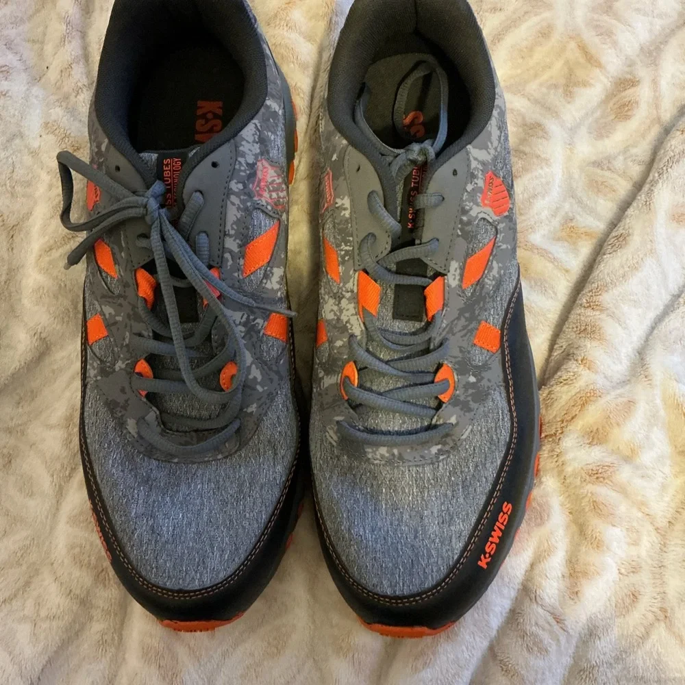 K-Swiss Men’s Trail Sneakers Gray & Orange | Size 13